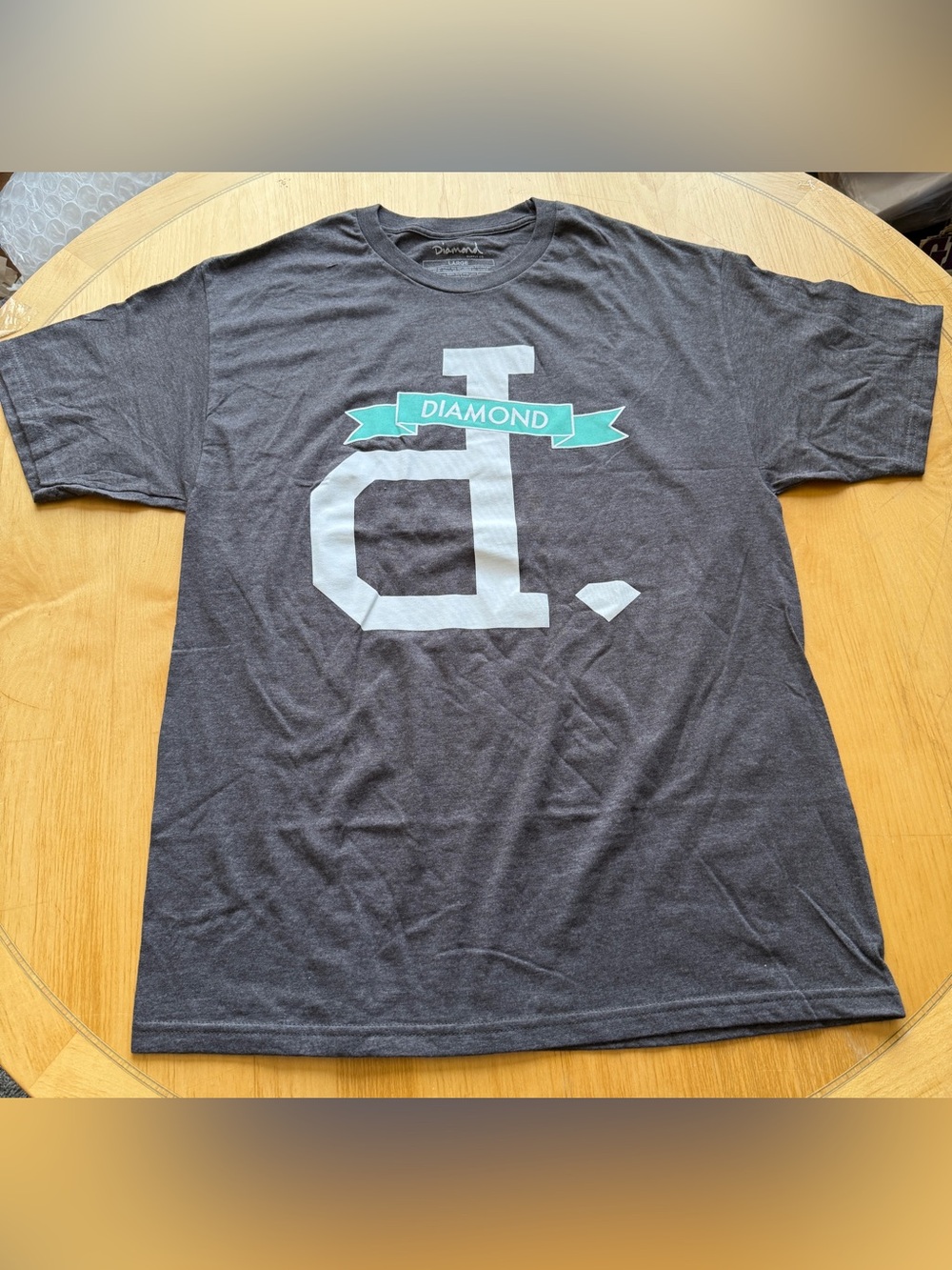 Diamond Supply Co OG Logo Graphic Tee Gray Large Skate Streetwear Shirt Mens
